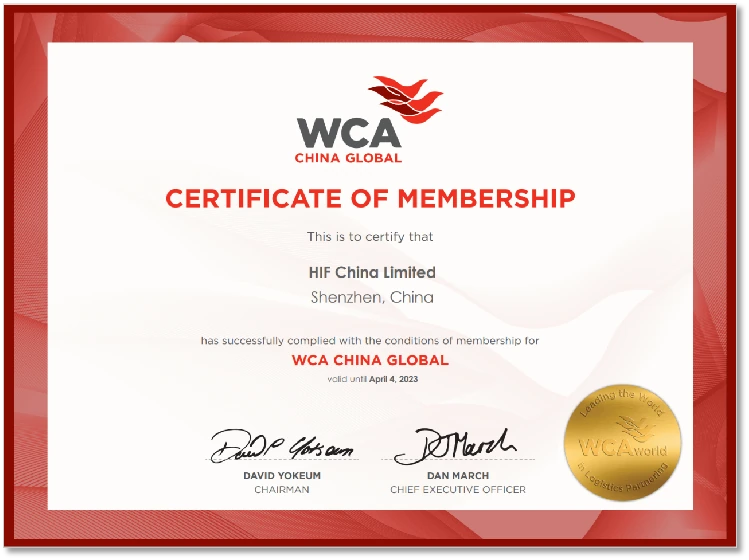 WCA Certificate